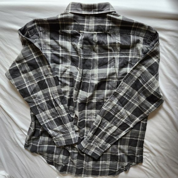 Polo Ralph Lauren Classic Fit Grey Plaid Sport Shirt w Suede Elbow Patches - Picture 3 of 4